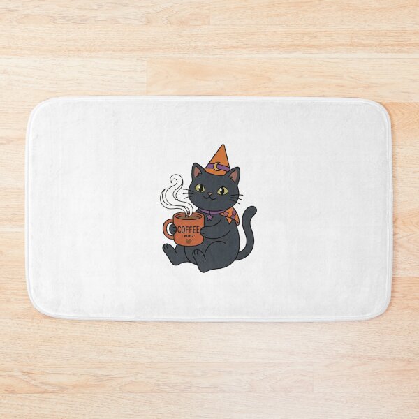 Item preview, Cute Skeleton Cat Drinking Coffee Fall Sticker designed and sold by So Golden Shop.