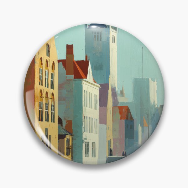 Item preview, Bruges – Medieval Canal Skyline Travel Print, Belgium designed and sold by MarkedArtPrints.