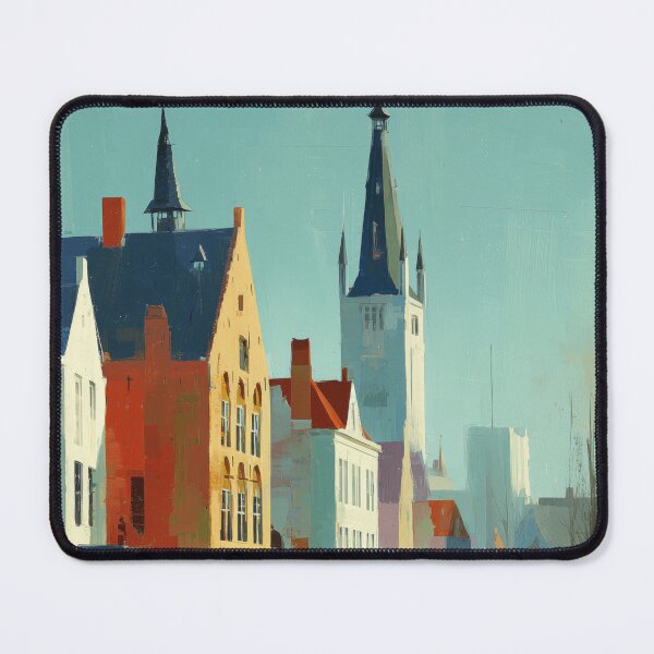Item preview, Bruges – Medieval Canal Skyline Travel Print, Belgium designed and sold by MarkedArtPrints.