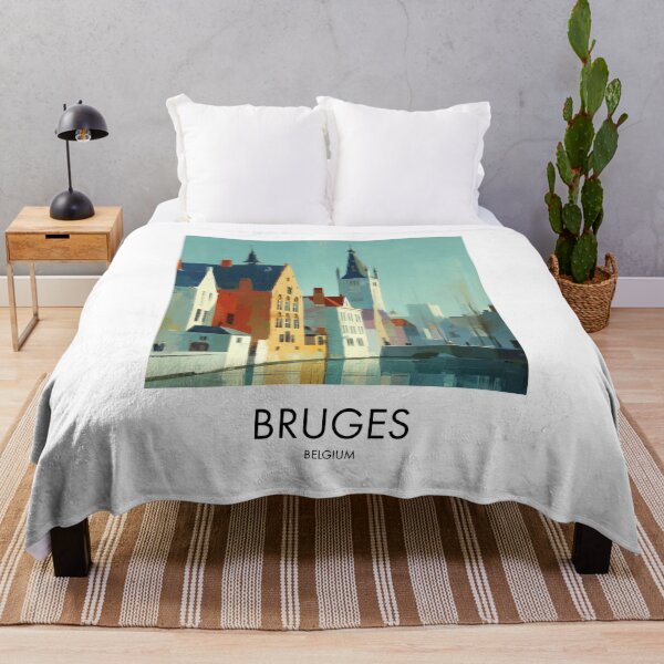 Item preview, Bruges – Medieval Canal Skyline Travel Print, Belgium designed and sold by MarkedArtPrints.