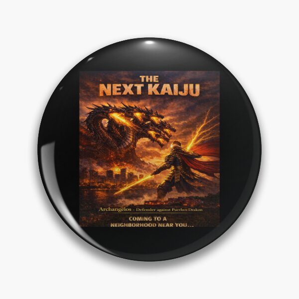 Item preview, The Next Kaiju - Purrhos Drakon vs Archangelos Battle designed and sold by 5PalmsCreative.