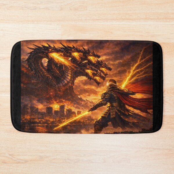 Item preview, The Next Kaiju - Purrhos Drakon vs Archangelos Battle designed and sold by 5PalmsCreative.