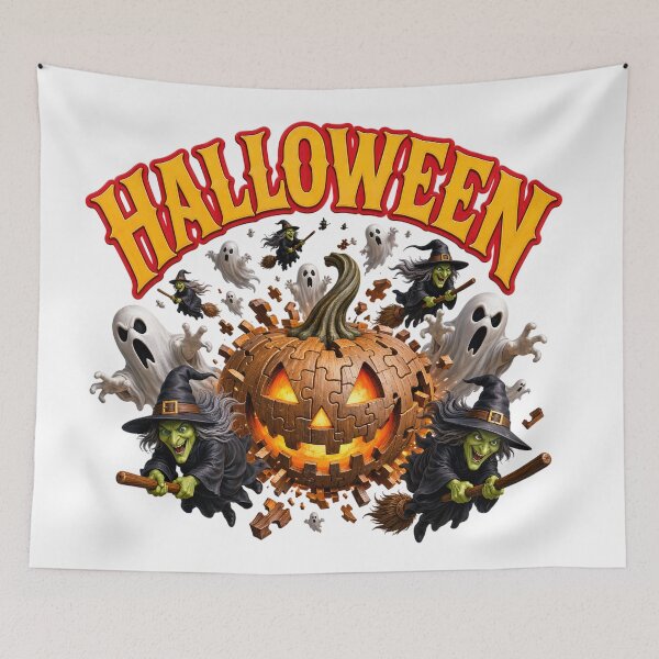 Item preview, Retro Halloween Pumpkin T-Shirt Graphic - 3D Ghost Illusion designed and sold by VisualVerseLab.