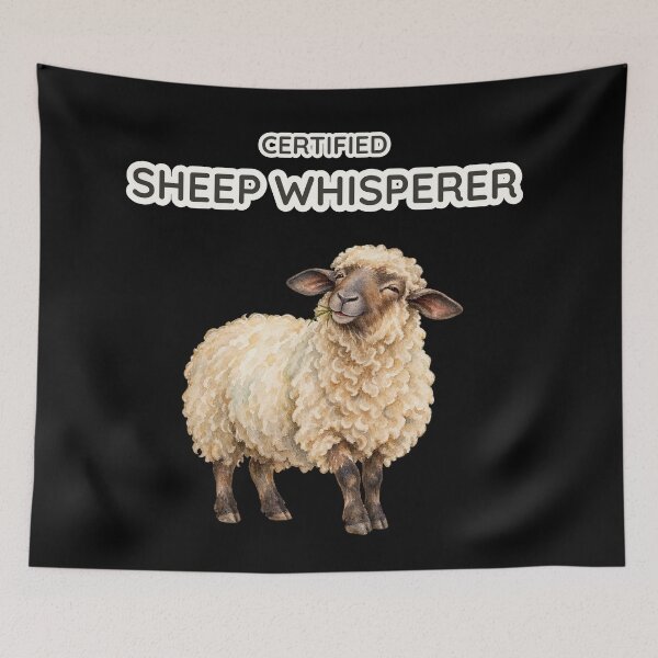 Item preview, Certified Sheep Whisperer Funny Watercolor Farm Art designed and sold by Ela-graphicwiz.