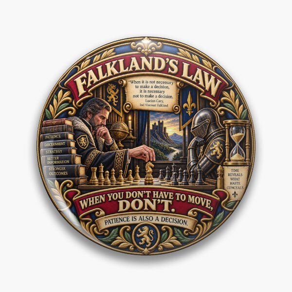 Item preview, Falkland’s Law Chess Strategy Patience Decision Making Design designed and sold by Emoji Emblems.