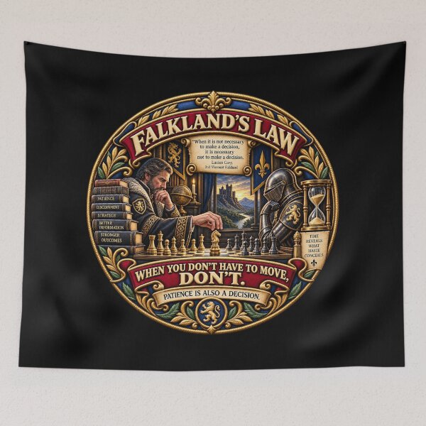 Item preview, Falkland’s Law Chess Strategy Patience Decision Making Design designed and sold by Emoji Emblems.