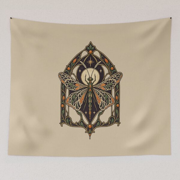 Item preview, Stained Glass Lacewing – Gothic Night Garden Insect designed and sold by VioVibe.