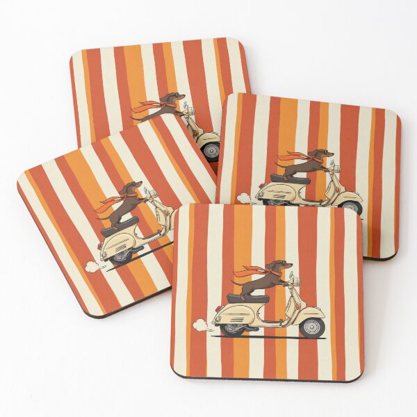 Item preview, Retro Dachshund Scooter Adventure – Vintage Dog Rider designed and sold by Petsthetic.