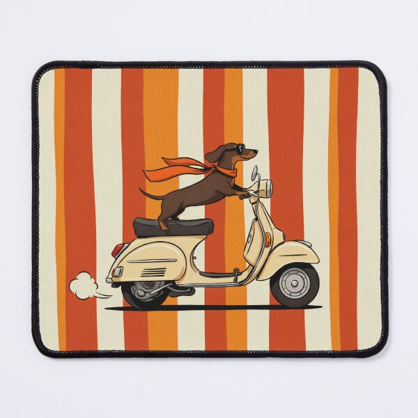 Item preview, Retro Dachshund Scooter Adventure – Vintage Dog Rider designed and sold by Petsthetic.