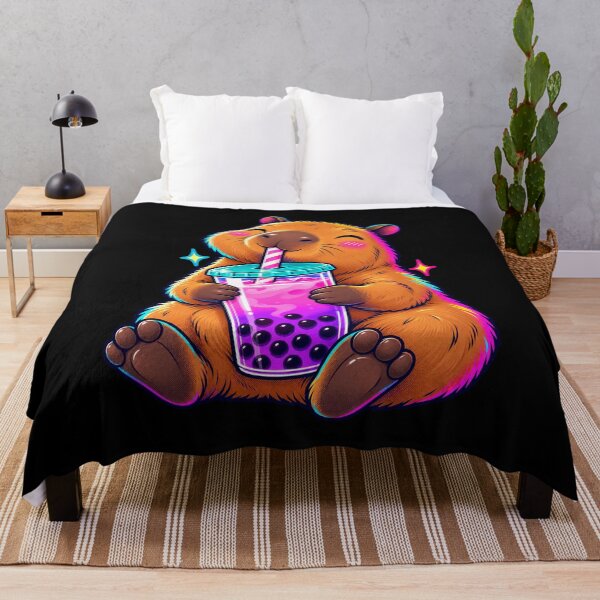 Artikelvorschau, Bubble Tea Capybara Niedliches Kawaii Boba Tier entworfen und verkauft von JesterKrewArt.