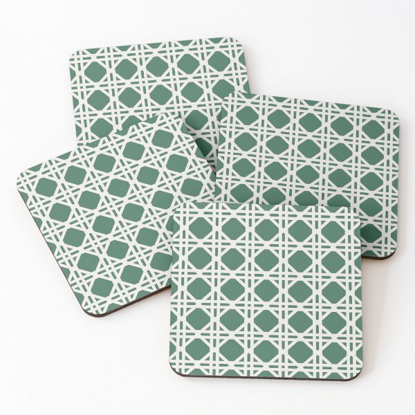 Item preview, Cane Rattan Lattice in Green + Cream designed and sold by YesterdayColl.