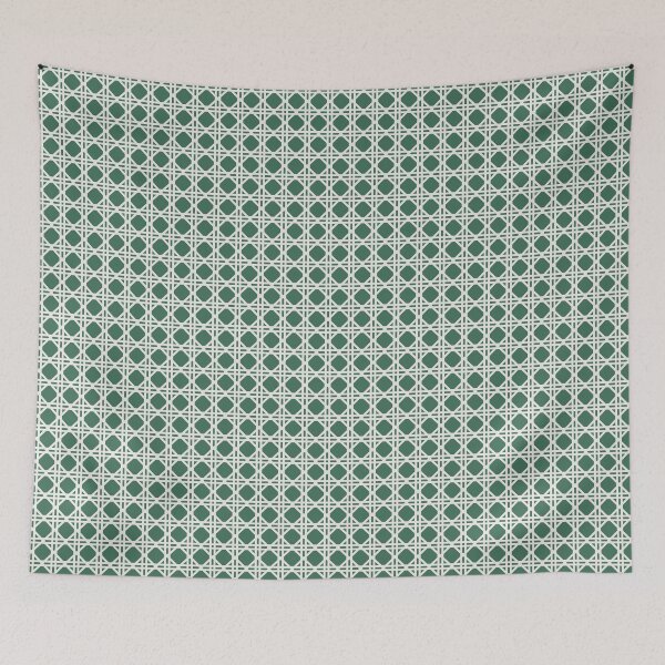 Item preview, Cane Rattan Lattice in Green + Cream designed and sold by YesterdayColl.