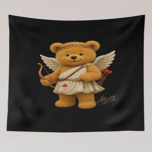 Item preview, Cute Cupid Teddy Bear Angel with Bow and Heart Arrows designed and sold by alizo74.