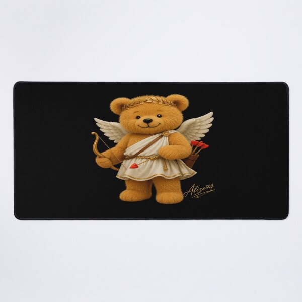 Item preview, Cute Cupid Teddy Bear Angel with Bow and Heart Arrows designed and sold by alizo74.