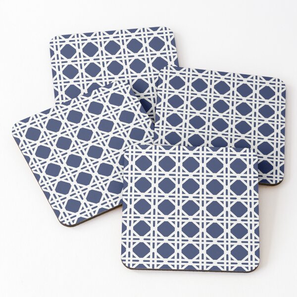 Item preview, Cane Rattan Lattice in Navy + Cream designed and sold by YesterdayColl.