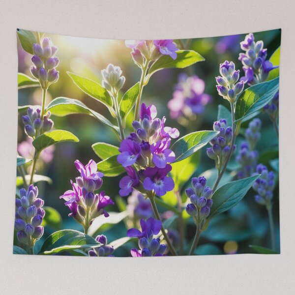 Item preview, Vibrant Purple Wildflowers In Sunlight Nature Art designed and sold by IntelliMindDesigns.