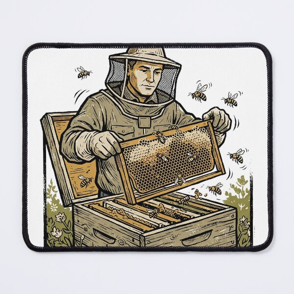 Item preview, Beekeeper Lifting A Honeycomb Frame designed and sold by eduardoroa22.