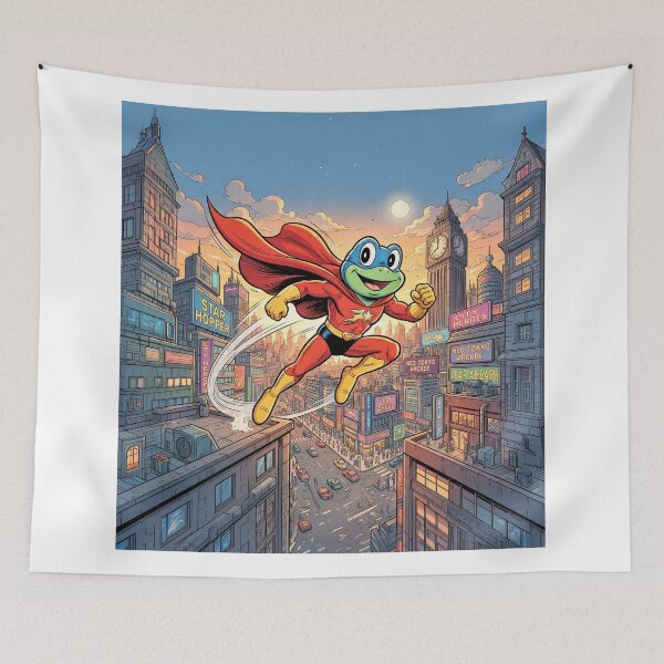 Item preview, Frog Super Hero Anime Style designed and sold by Home Decor Art.