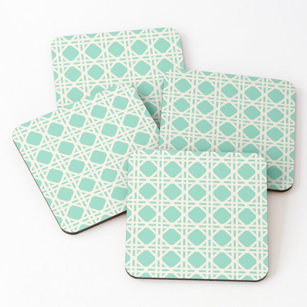 Item preview, Cane Rattan Lattice in Cabbage Green + Cream designed and sold by YesterdayColl.