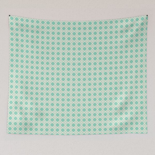 Item preview, Cane Rattan Lattice in Cabbage Green + Cream designed and sold by YesterdayColl.