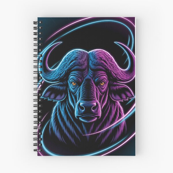 Item preview, Curled Horn Neon Buffalo Design designed and sold by LuisWorks.