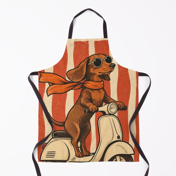 Item preview, Retro Dachshund Scooter Adventure – Vintage Dog Rider designed and sold by Petsthetic.