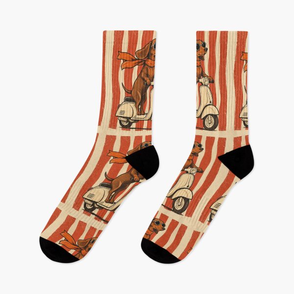 Item preview, Retro Dachshund Scooter Adventure – Vintage Dog Rider designed and sold by Petsthetic.