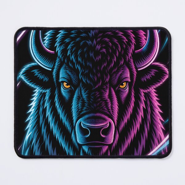 Item preview, Purple Bison Neon Portrait Art designed and sold by LuisWorks.