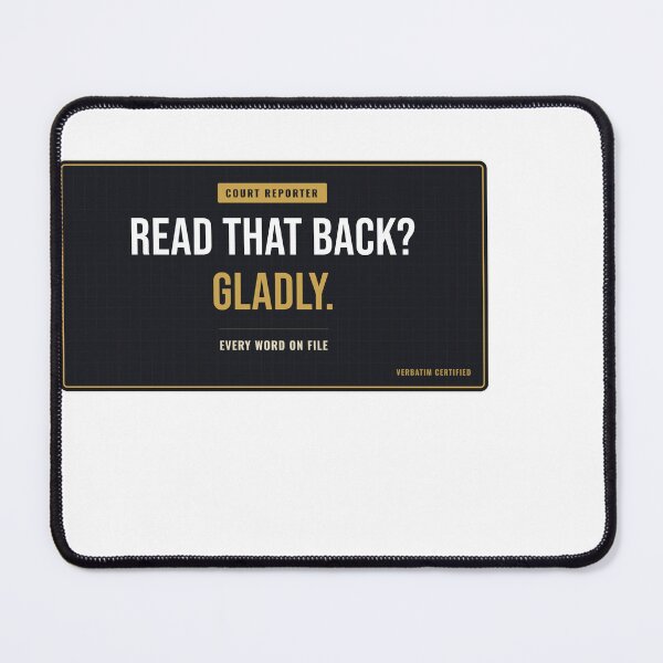 Item preview, Read That Back? Gladly. Court Reporter designed and sold by SlowMadeShelf.