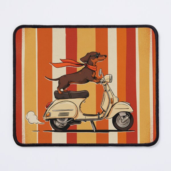 Item preview, Retro Dachshund Scooter Adventure – Vintage Dog Rider designed and sold by Petsthetic.