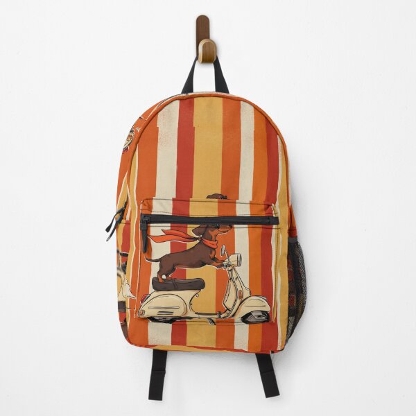 Item preview, Retro Dachshund Scooter Adventure – Vintage Dog Rider designed and sold by Petsthetic.