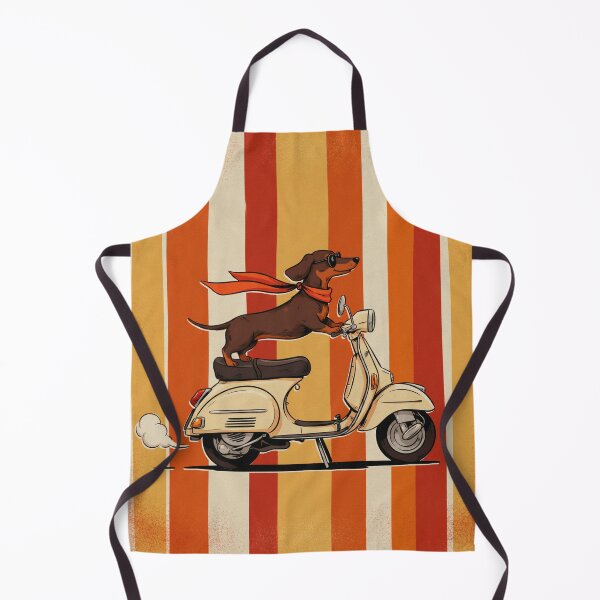 Item preview, Retro Dachshund Scooter Adventure – Vintage Dog Rider designed and sold by Petsthetic.