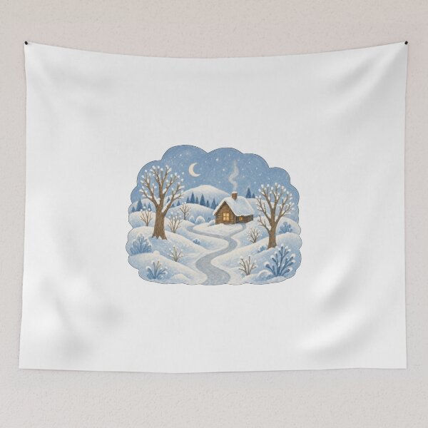 Item preview, Cozy Winter Cabin Snowy Landscape designed and sold by SROXT.