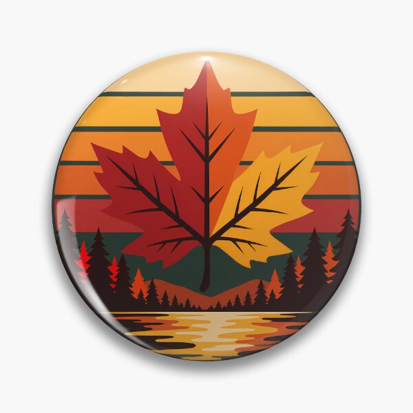 Item preview, Fall Foliage Maple Leaf Forest Landscape Vintage Graphic designed and sold by karamram.