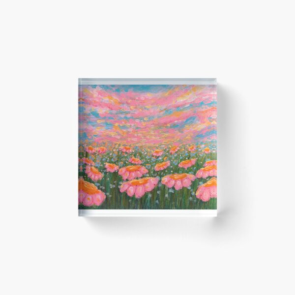 Item preview, Sunset Meadow Acrylic Painting 2 designed and sold by crisbeeart.