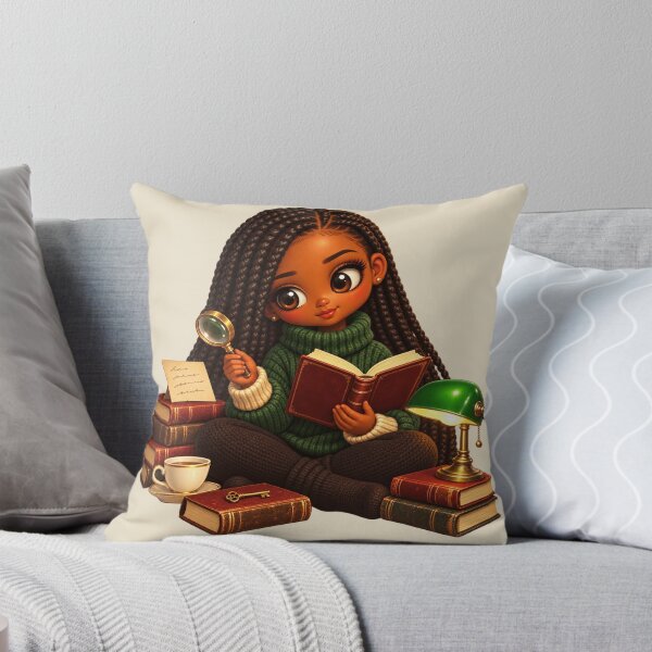 Item preview, Black Woman Cozy Mystery Reader designed and sold by POD DYNASTY | Original Print On Demand T-Shirt Graphics.