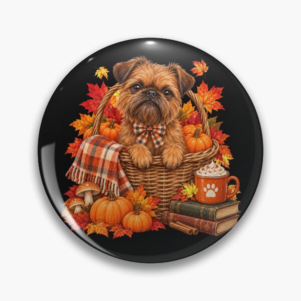 Item preview, Fall Brussels Griffon Dog Autumn Season Spooky Vintage designed and sold by Cute & Sassy Custom Gifting Boutiques.
