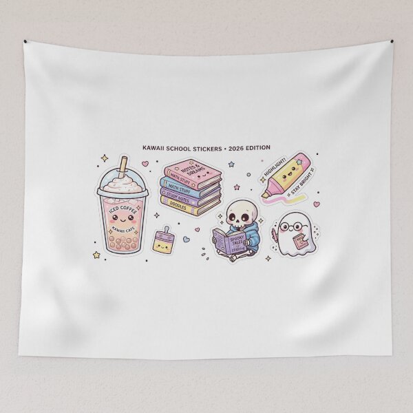 Item preview, Kawaii Student School Supplies Sticker Pack designed and sold by So Golden Shop.