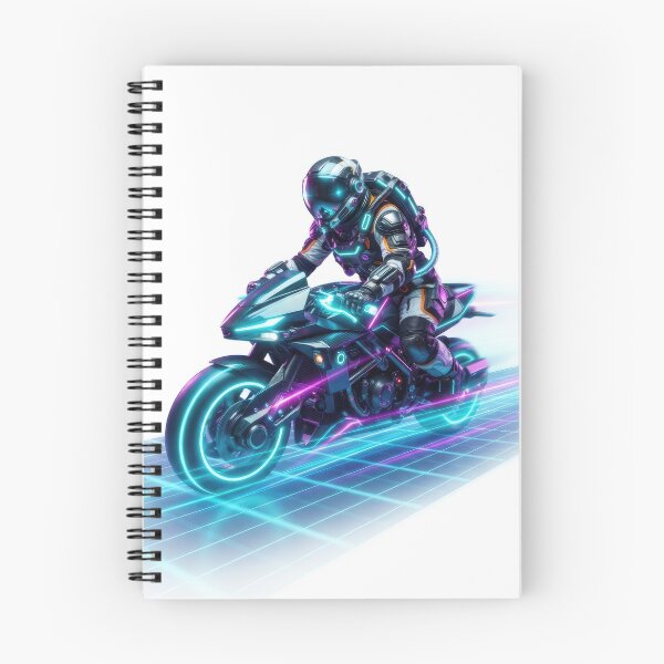 Item preview, Futuristic Astronaut Riding Neon Cyberpunk Light Motorcycle designed and sold by Rahat3344.
