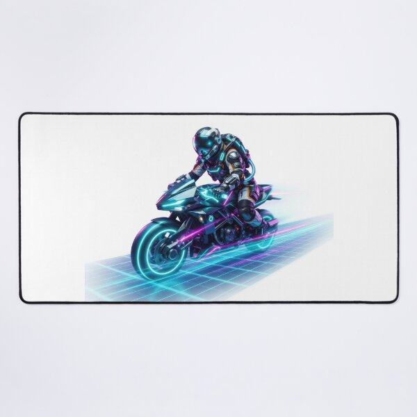 Item preview, Futuristic Astronaut Riding Neon Cyberpunk Light Motorcycle designed and sold by Rahat3344.