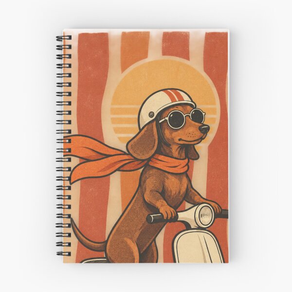 Item preview, Retro Dachshund Scooter Adventure – Vintage Dog Rider designed and sold by Petsthetic.