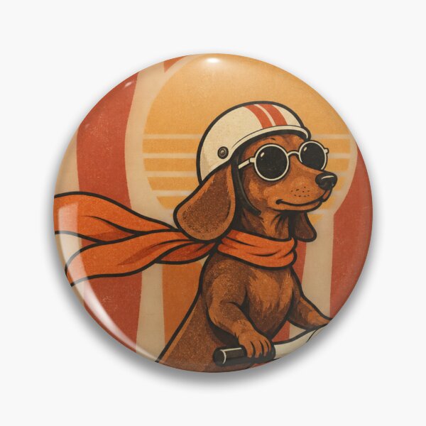 Item preview, Retro Dachshund Scooter Adventure – Vintage Dog Rider designed and sold by Petsthetic.