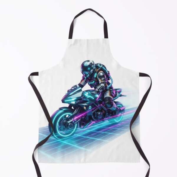 Item preview, Futuristic Astronaut Riding Neon Cyberpunk Light Motorcycle designed and sold by Rahat3344.
