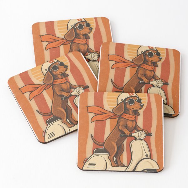 Item preview, Retro Dachshund Scooter Adventure – Vintage Dog Rider designed and sold by Petsthetic.
