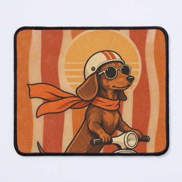 Item preview, Retro Dachshund Scooter Adventure – Vintage Dog Rider designed and sold by Petsthetic.