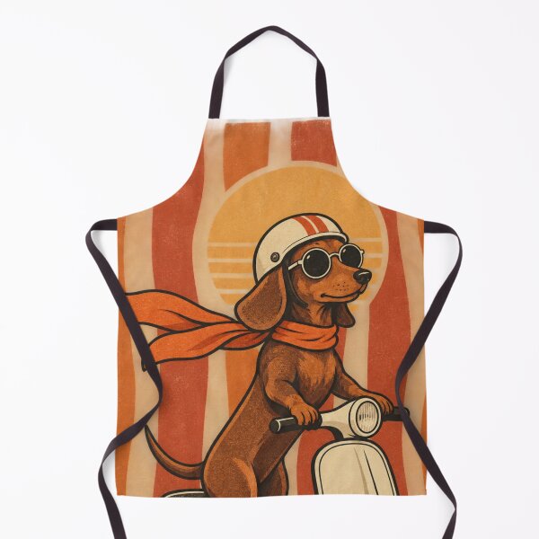 Item preview, Retro Dachshund Scooter Adventure – Vintage Dog Rider designed and sold by Petsthetic.