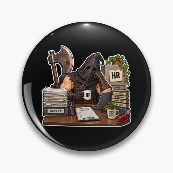 Item preview, Medieval executioner filling out HR paperwork designed and sold by WilAugusta.