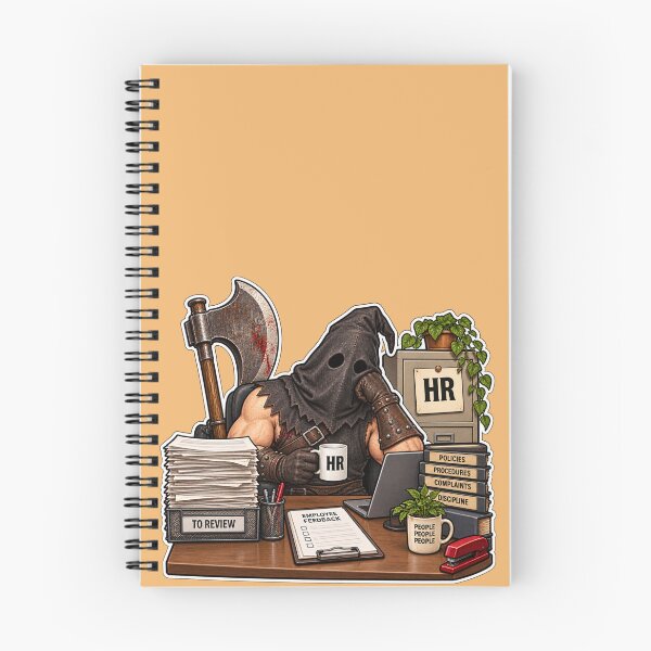 Item preview, Medieval executioner filling out HR paperwork designed and sold by WilAugusta.