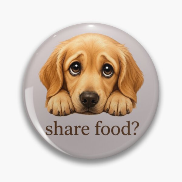 Item preview, Cute Begging Golden Retriever Puppy - "Share Food?" Funny Dog Art designed and sold by Northern Glow Art.
