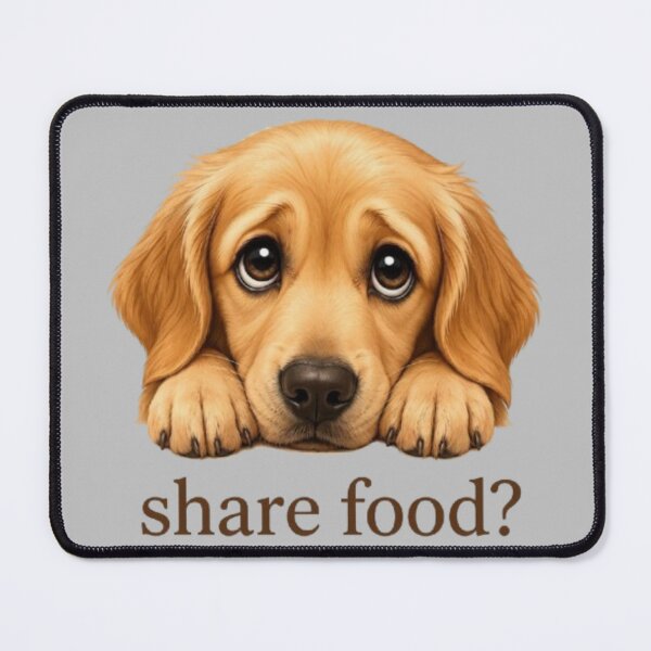 Item preview, Cute Begging Golden Retriever Puppy - "Share Food?" Funny Dog Art designed and sold by Northern Glow Art.